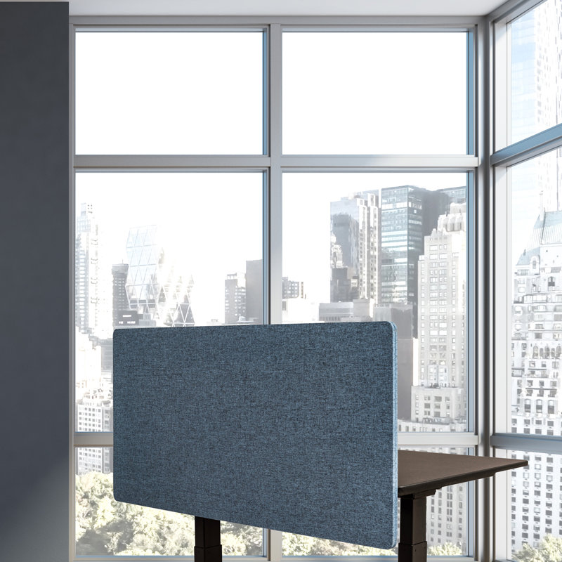 Cool Gray Acoustic Desk Divider with Clamp-On Design