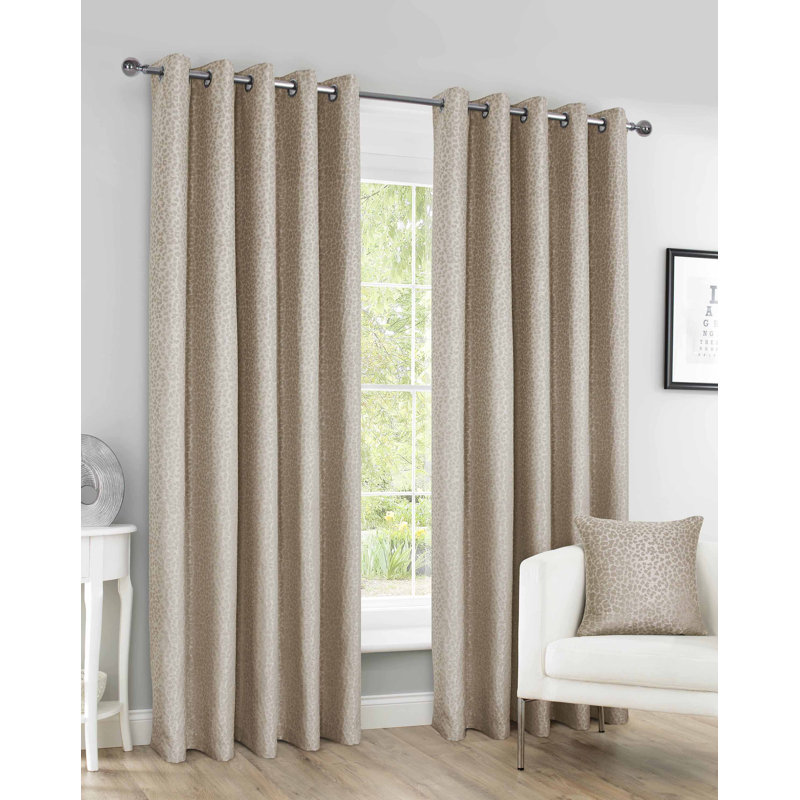 Nyziah Semi Sheer Curtain Pair, Blush, 66cm Width x 90cm Drop