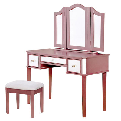 Ensemble de coiffeuse avec tabouret et miroir Magallon