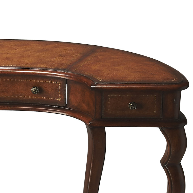 Brava Faux Leather Demilune Desk