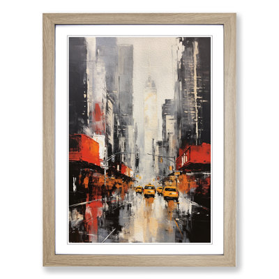 New York Gestural No.2 - Single Picture Frame Print on Wood