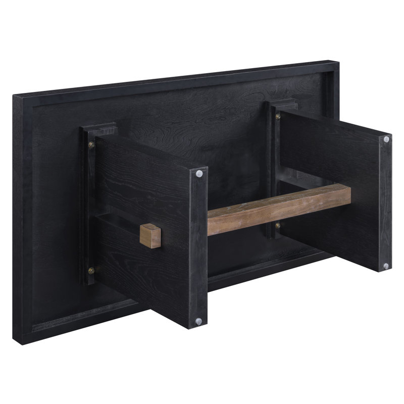 Table basse en bois Rickye, Noir, noir, noir, noir