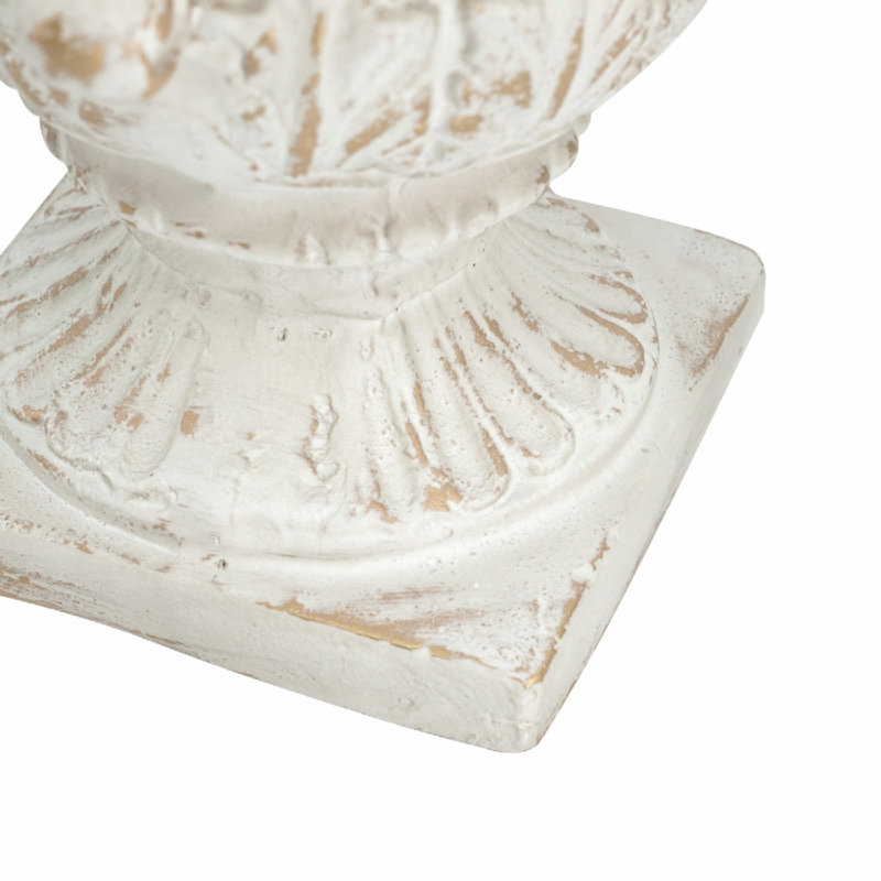Outdoor Classical Urn Planter - 9.5" x 9.5" x 10.5" - White/Gold