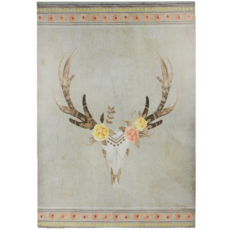 Southwestern Skull and Roses Bohemian Canvas Art Set