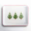 Crow Canyon Enamelware Helmsie x CCH Christmas Trees Small Rectangular Tray, Red Rim