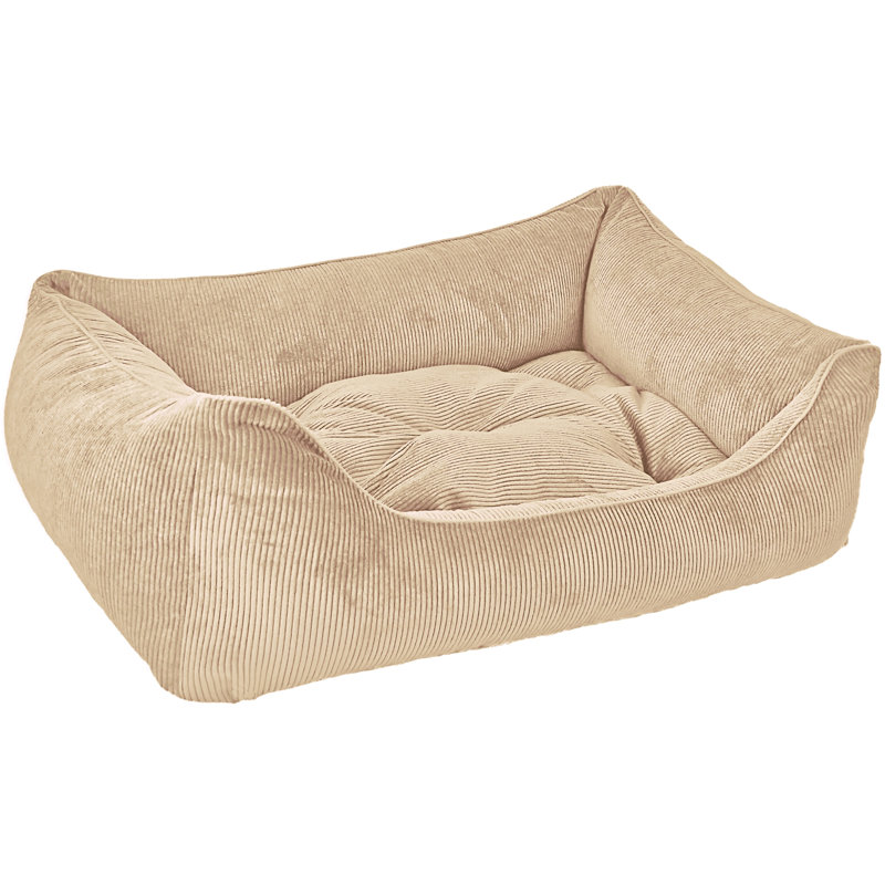 Orthopedic Polyester Pet Bed, Beige, Large (90cm W x 60cm D x 30cm H)