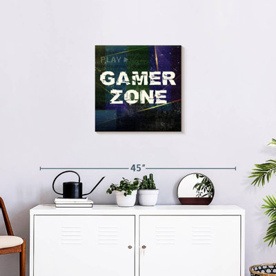 «Video Games Gamer Zone», impression sur toile