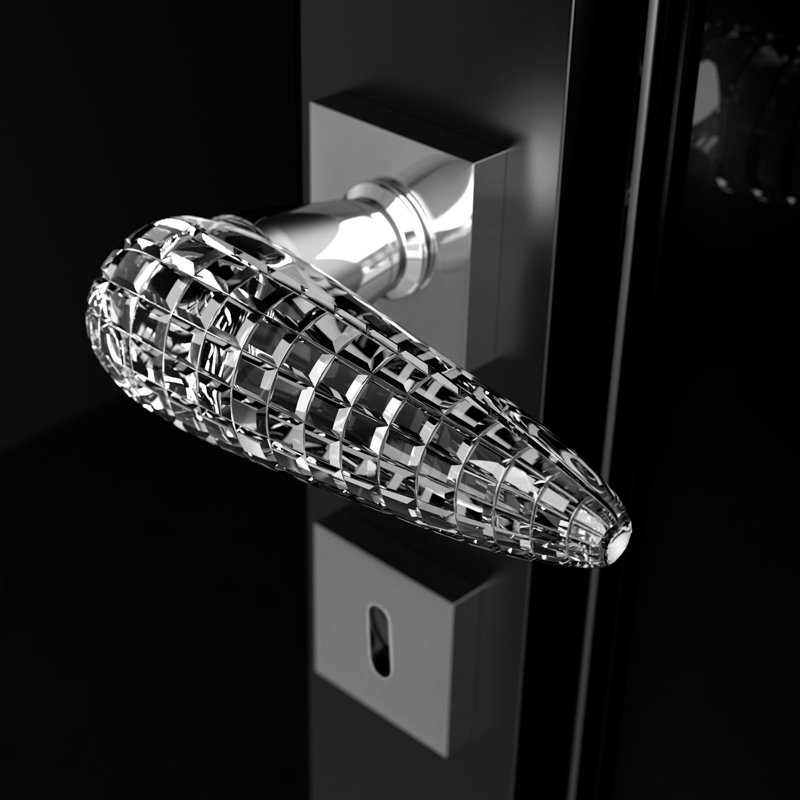 Luxor Round Door Lever with Square Rosette, Passage WC