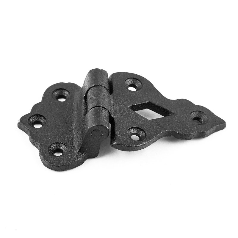 Black Wrought Iron Offset Cabinet Hinges with Hardware