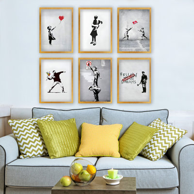 Elegant Decorative Framed MDF Paintings (6 Pieces), 9.8 x 11.8 inches Each | 100% MDF, Thickness: 0.8 inches | UV Printed for Vibrant Colors | Perfect for Home Decor, Living Room, or Office Art Display