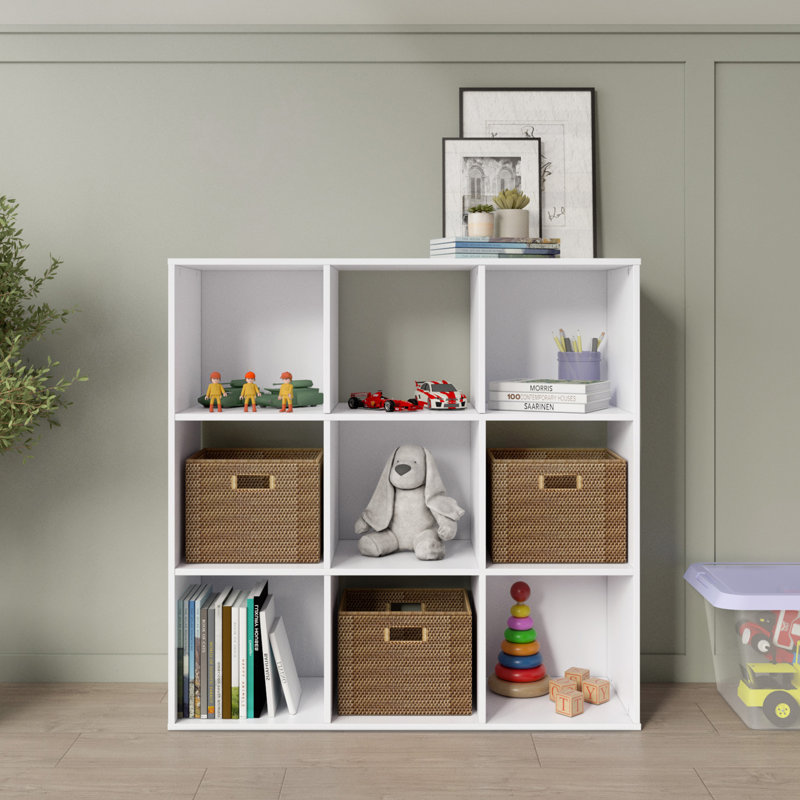 34,96 po Bibliothèque étagère haute en bois blanc à 3 tablettes, H 34,96 po x l 35,04 po x P 11,73 po, Blanc