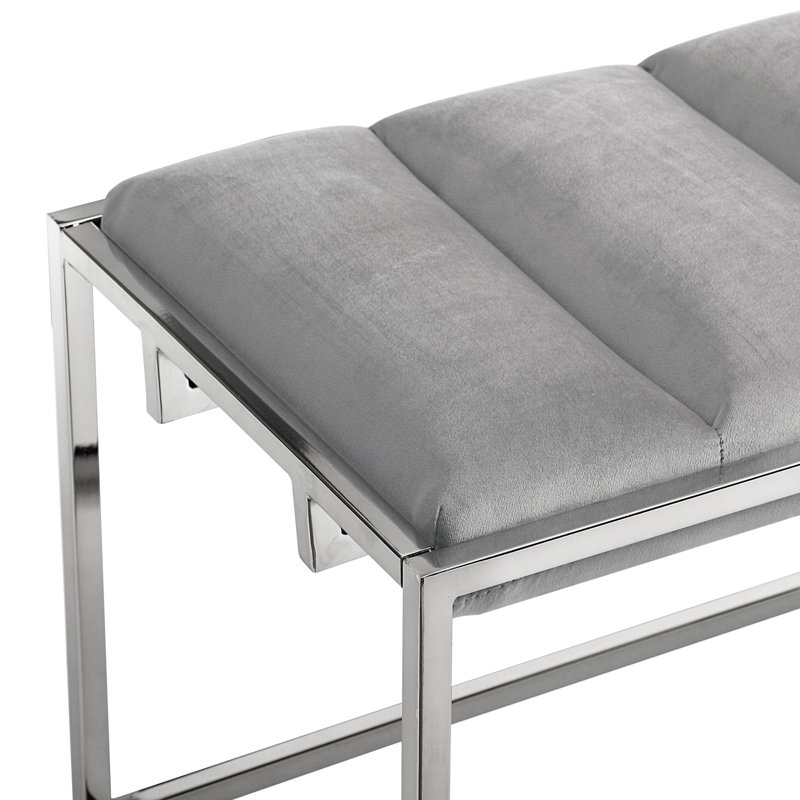 Banc rembourré Tyley, Gray/Chrome