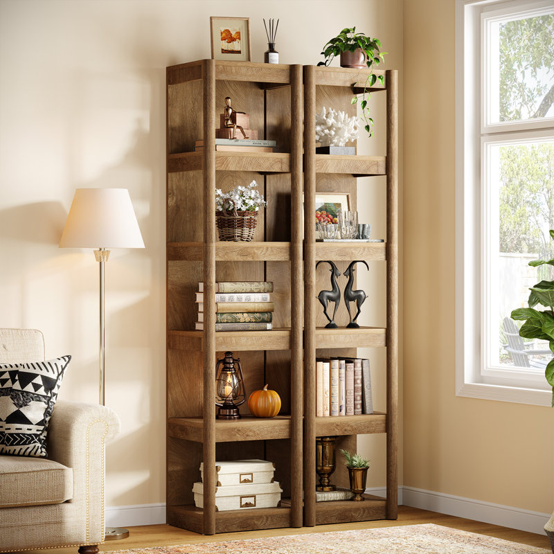 5-tier Narrow Bookcase, 70.9" Tall Farmhouse Bookshelf With Open Storage Rack, 2