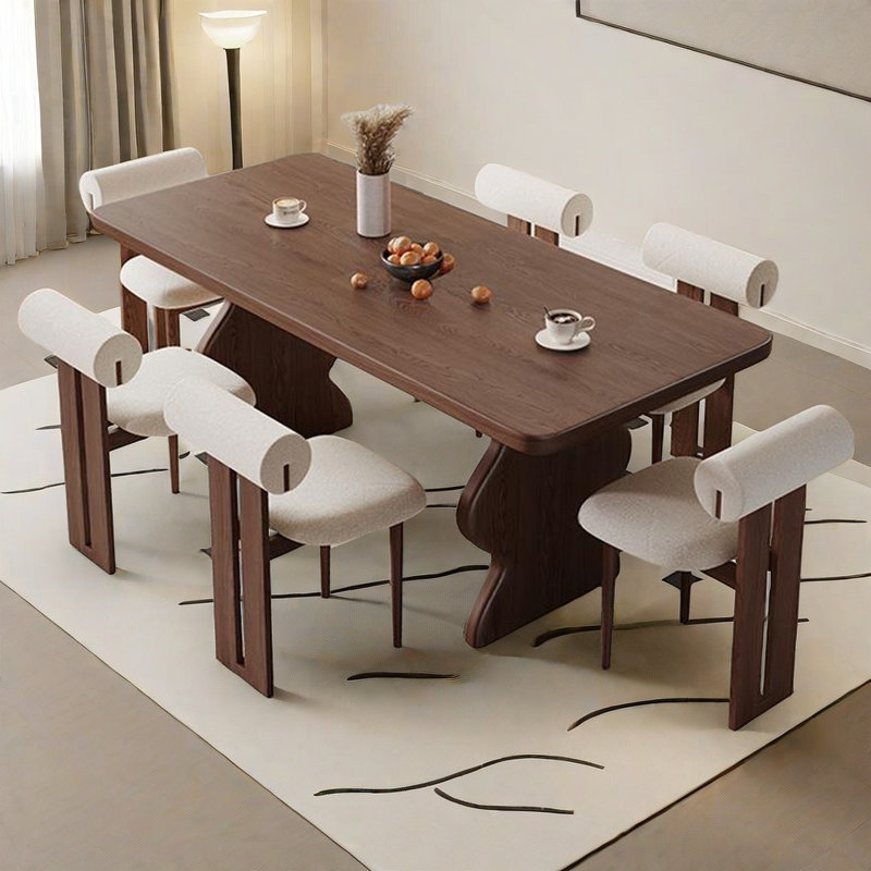Ensemble de table et chaises de salle à manger haut de gamme Mid-Century, H 29,52 po x L 70,86 po x l 35,43 po