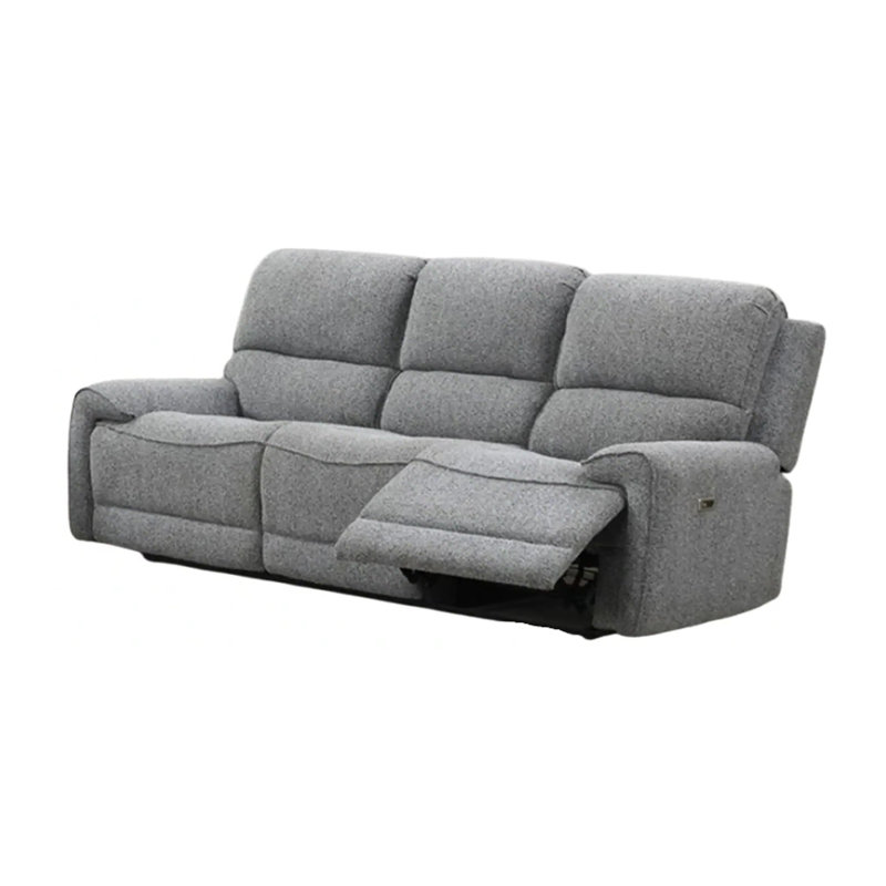 83" W Contemporary Power Sofa, Gray, Gray, 38.5" H x 83" W x 39.4" D
