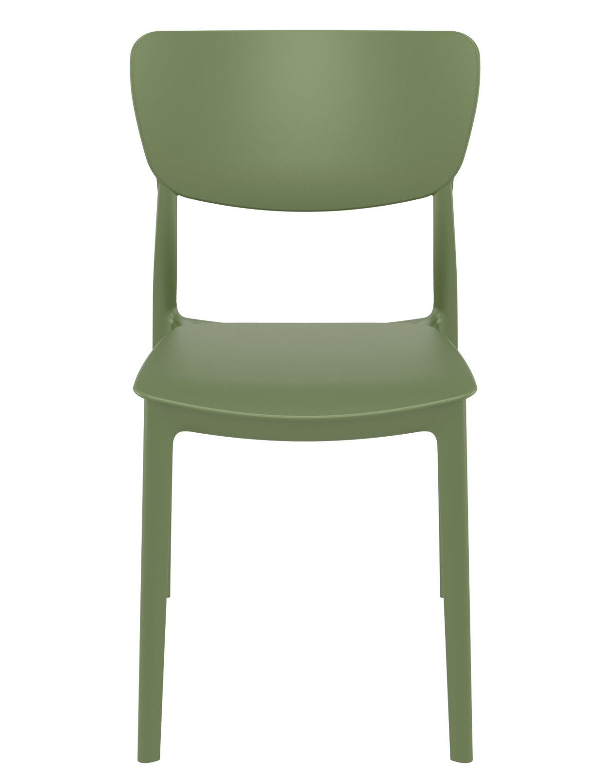 Farrah Outdoor Stacking Dining Side Chair, Olive Green