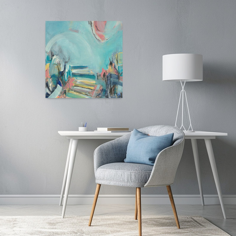 «Bright Steps», art contemporain abstrait, H 24 po x l 24 po