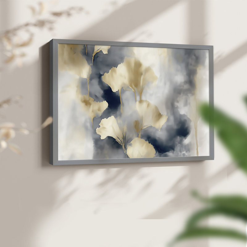 Abstract Series-C -Framed Print - Restickable, Grey, 16" H x 20" W