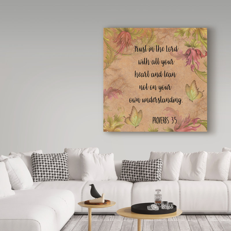 Deagen «Floral Bible Verse 3», art textuel sur toile tendue, H 35 po x l 35 po x P 2 po