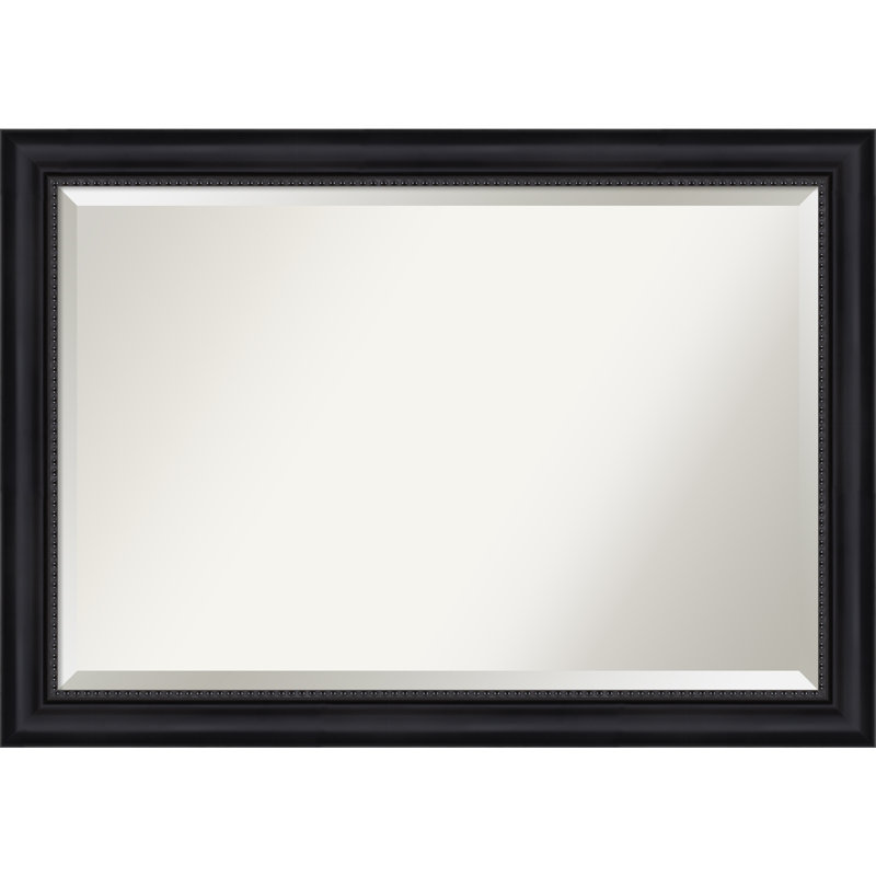 Miroir de salle de bain biseauté Vandeveer, Noir satiné, 28,88 po x 40,88 po