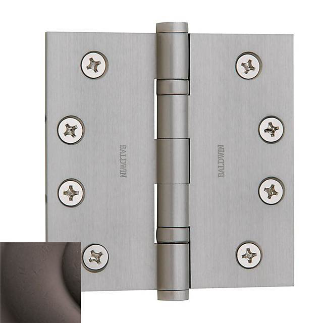 Baldwin 4" x 4" Distressed Oil Rubbed Bronze Ball Bearing Cabinet Hinge