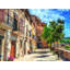 Colorful Village Street Print by Denise Dundon-1159066419