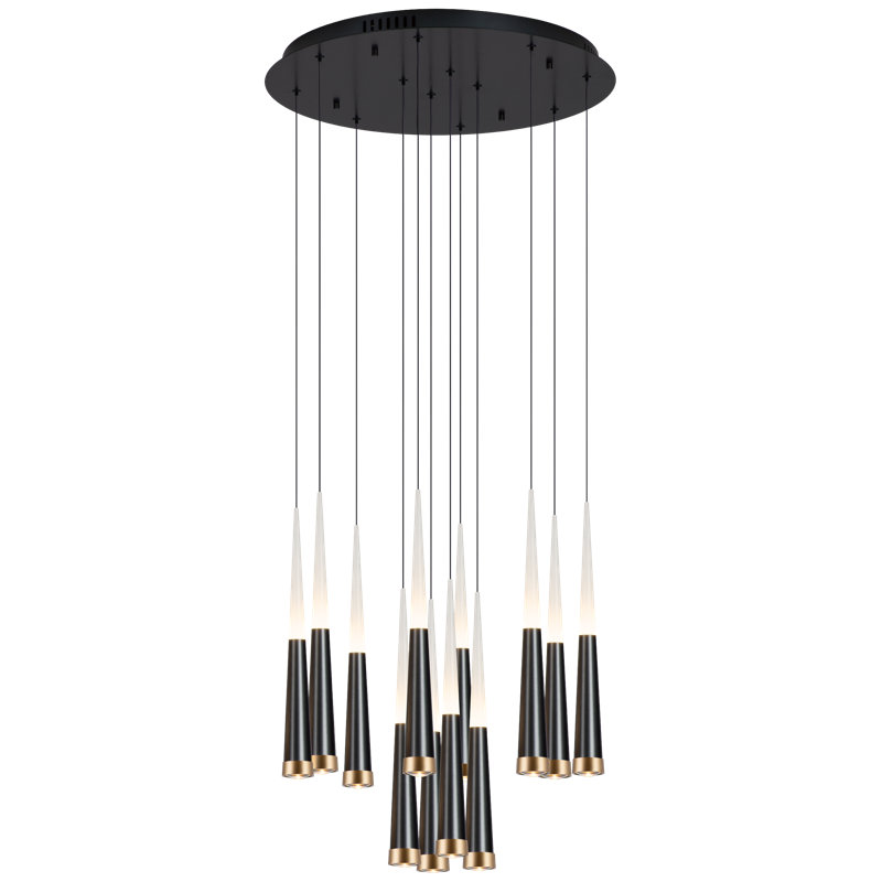 Kerys 12 - Light Aluminum, Steel Dimmable LED Tiered Chandelier