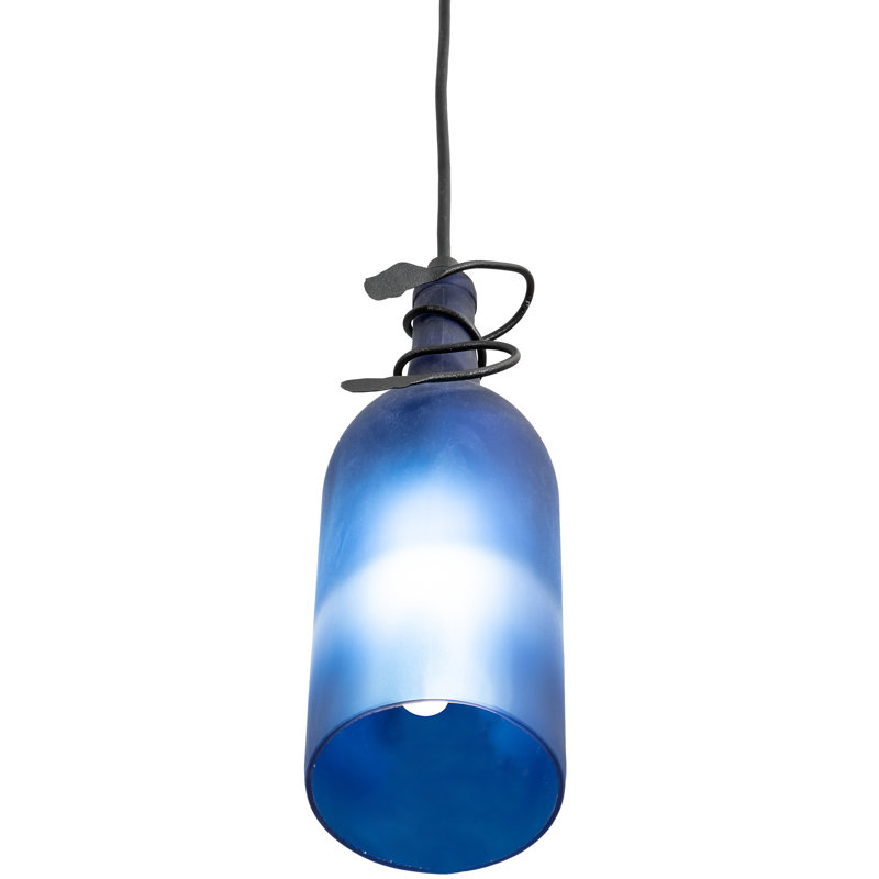 Greenbriar Oak 1 - Light Pendant, Frosted Blue, 84" H x 4" W x 4" D