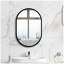31x21 inch Oval Black Metal Framed Wall mount Bathroom Medicine Cabinet with Mirror