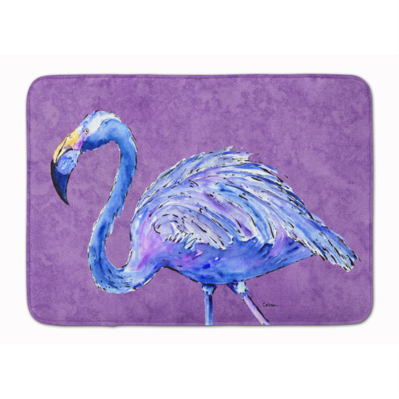 Tapis pour salle de bain en mousse à mémoire de forme flamant rose