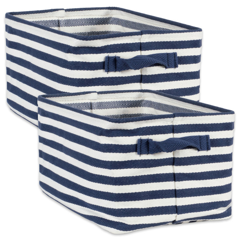 Heuer Fabric Laundry Hamper with Handles, French Blue, Medium (8" H x 9" W x 14" D)