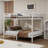 Queen Over Queen Metal Bunk Bed With Ladder-890201679