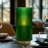 Aybars 10" Ribbed Glass Hurricane Table Vase (Green)-95418591-95418589
