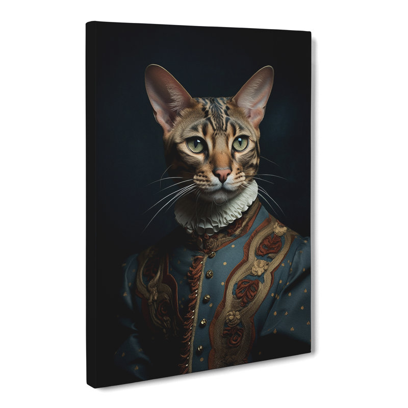 Bengal Cat Surrealism No.2 - Print on Canvas, 76cm H x 50cm W x 3cm D