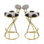 Tabourets de bar modernes rembourrés en forme de S (ensemble de 2 pièces)-1868522171