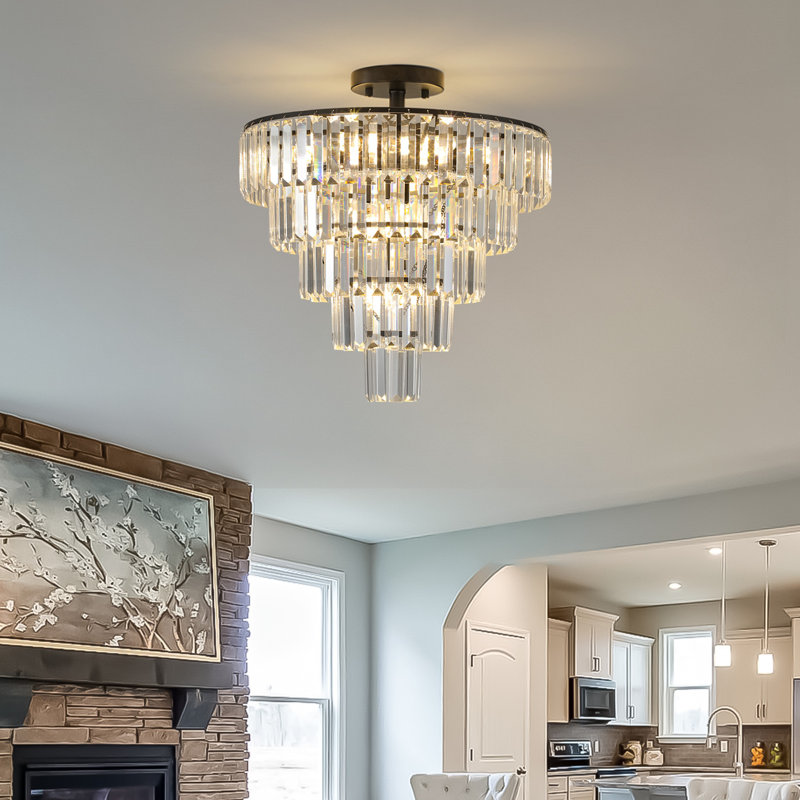 Ribaudo Crystal Flush Mount, Black