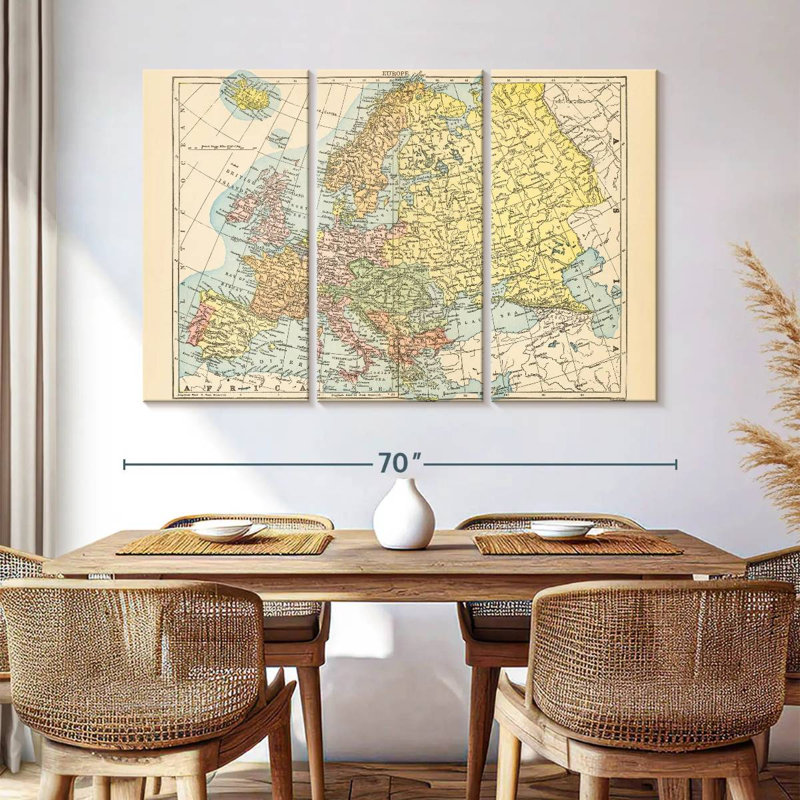 Carte d'Alazia de l'Europe, H 42 po x l 65 po