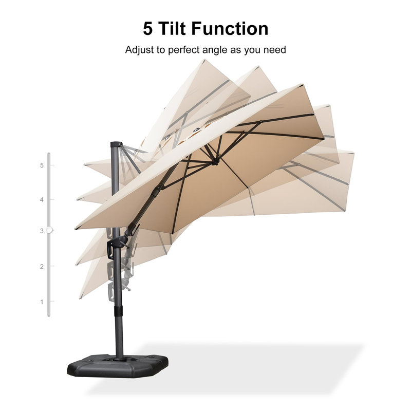 243cm X 335cm Rectangular Cantilever Parasol, Beige