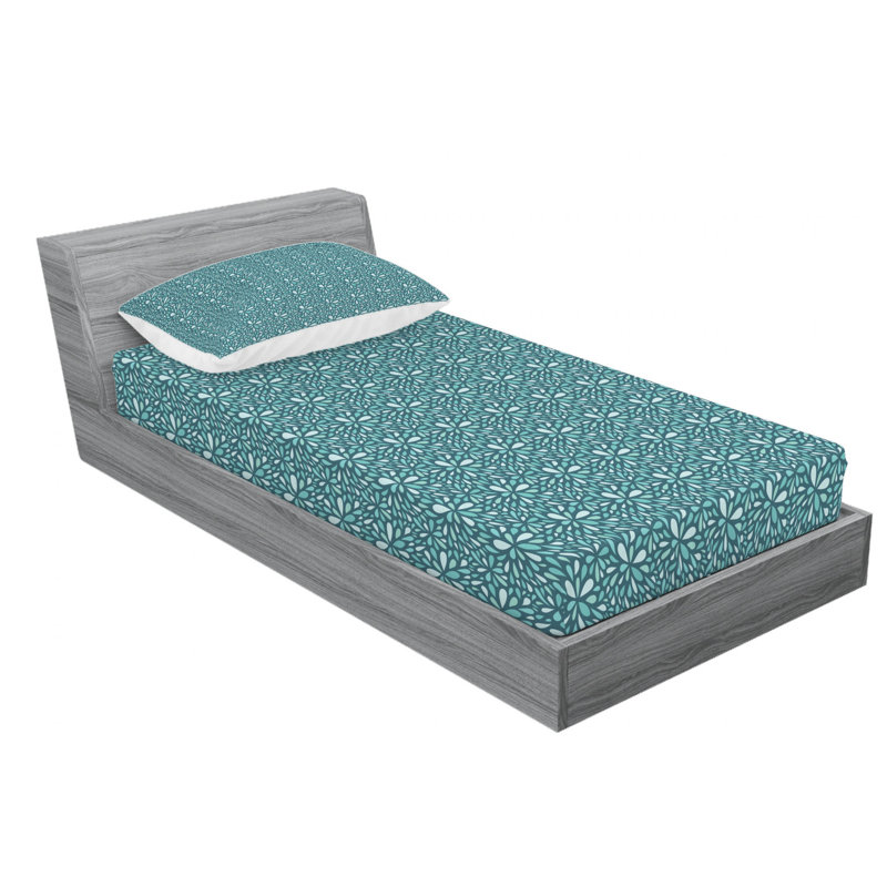 Microfiber Geometric Sheet Set, Twin XL Sheet Set with Fitted Sheet