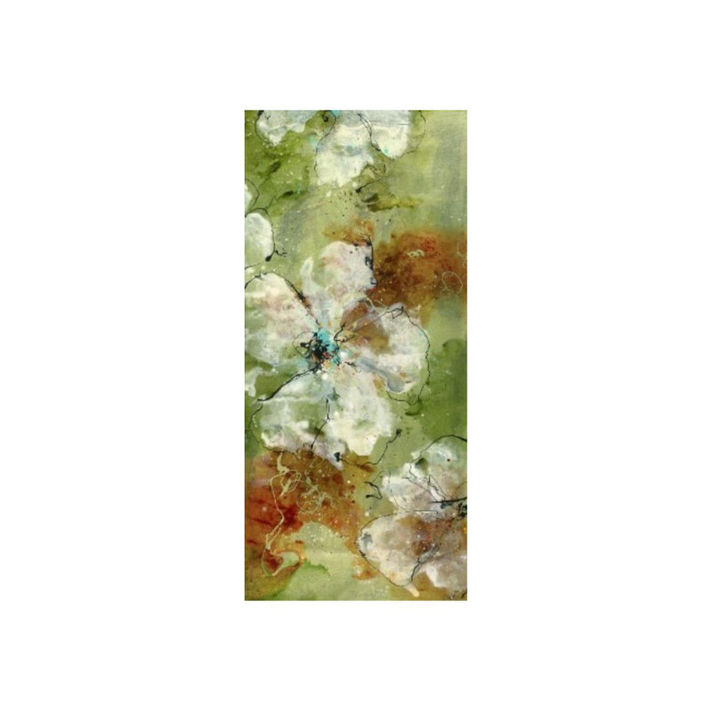 Flourish II - peinture sur toile tendue, Image Couteau gel, H 48 po x l 22 po
