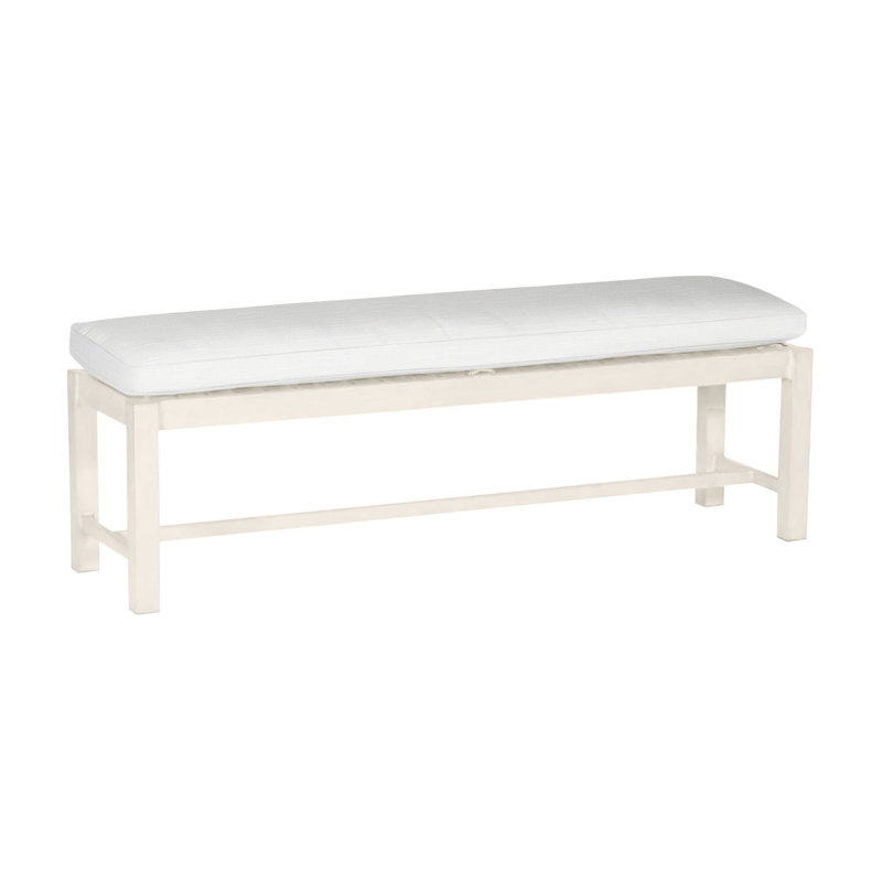 Banc en aluminium 60 po Club - Craie, InsideOut® Rollo ‑ lin dentelle, Pas de soudure, Craie