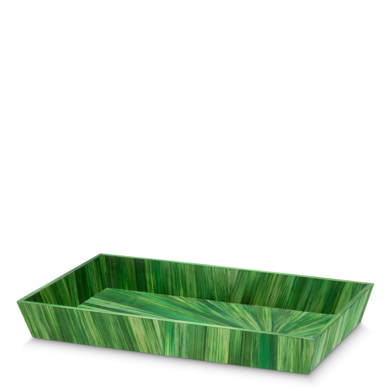 Harvard Rectangle Decorative Tray, 1.57" H x 11.02" W x 6.5" D, Green