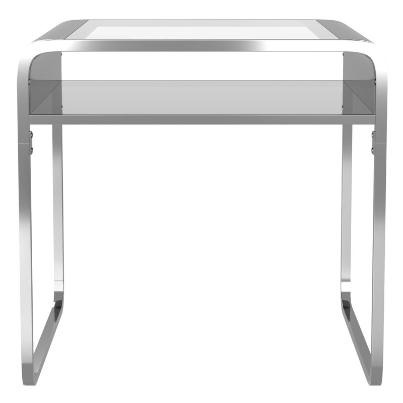 Camareon Glass Top End Table, Chrome