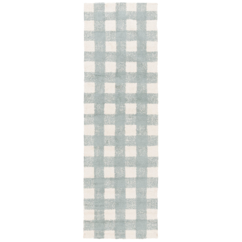 Tapis en coton tissé à la main Kynlee, Tapis de couloir 2 pi 3 po x 8 pi
