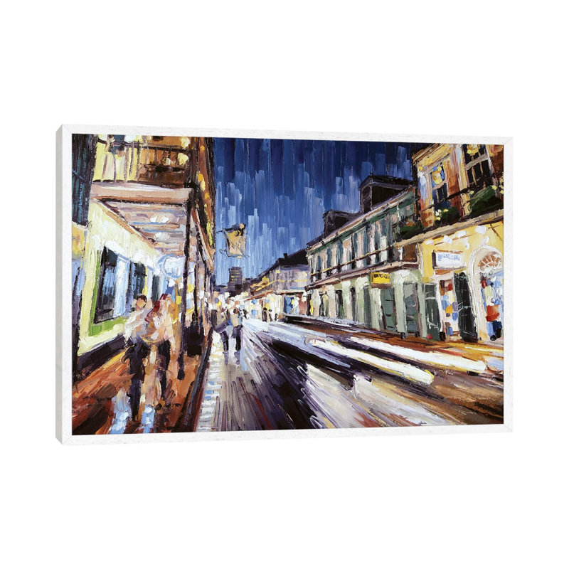 Bourbon And St Peter by Roger Disney - Painting on Canvas, 45.72cm H x 66.04cm W x 3.81cm D, White Framed