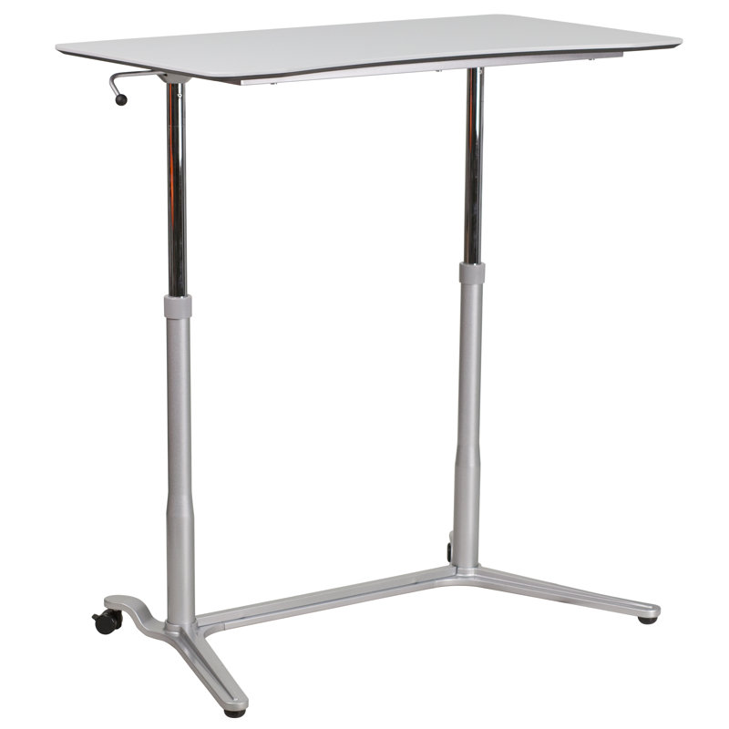 Bureau d'ordinateur ergonomique assis et debout Kamen - Bureau debout, Gris