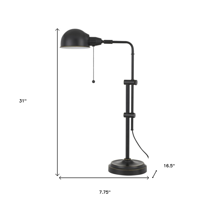 Lampe de bureau noire Adalie, H 24 po x l 7,75 po x P 16,5 po