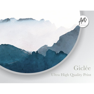 Aquarelle, montagnes bleues, art mural, parc national