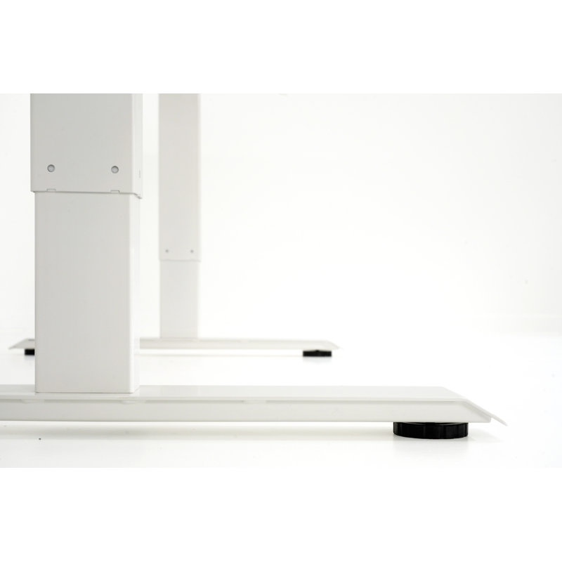 Fawcett Adjustable Metal Base Standing Desk, White, 72cm H x 120cm W x 80cm D