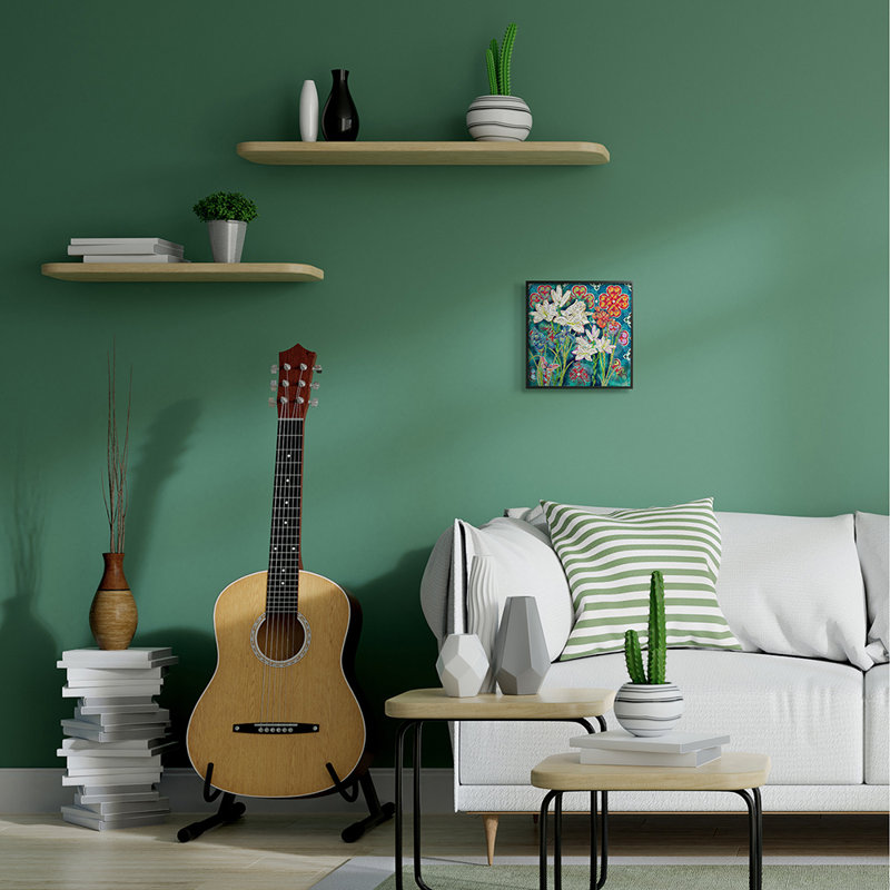 «Vibrant Lilies Abstract Butterfly» par Sangita Bachelet - impression, H 12 po x l 12 po x P 1,5 po